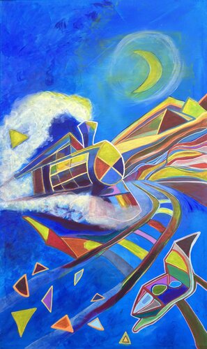 Il sogno della locomotiva de aldo menghevoli, Pintura a la venta en Singulart