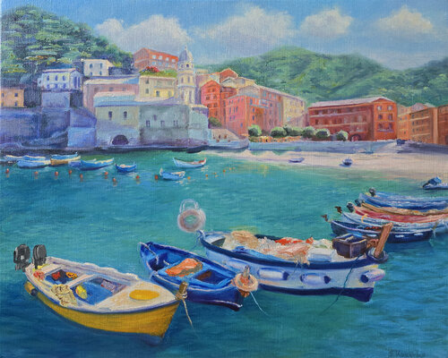 Morning in Vernazza. by Olen Kuzenko, 絵画 for Sale on Singulart