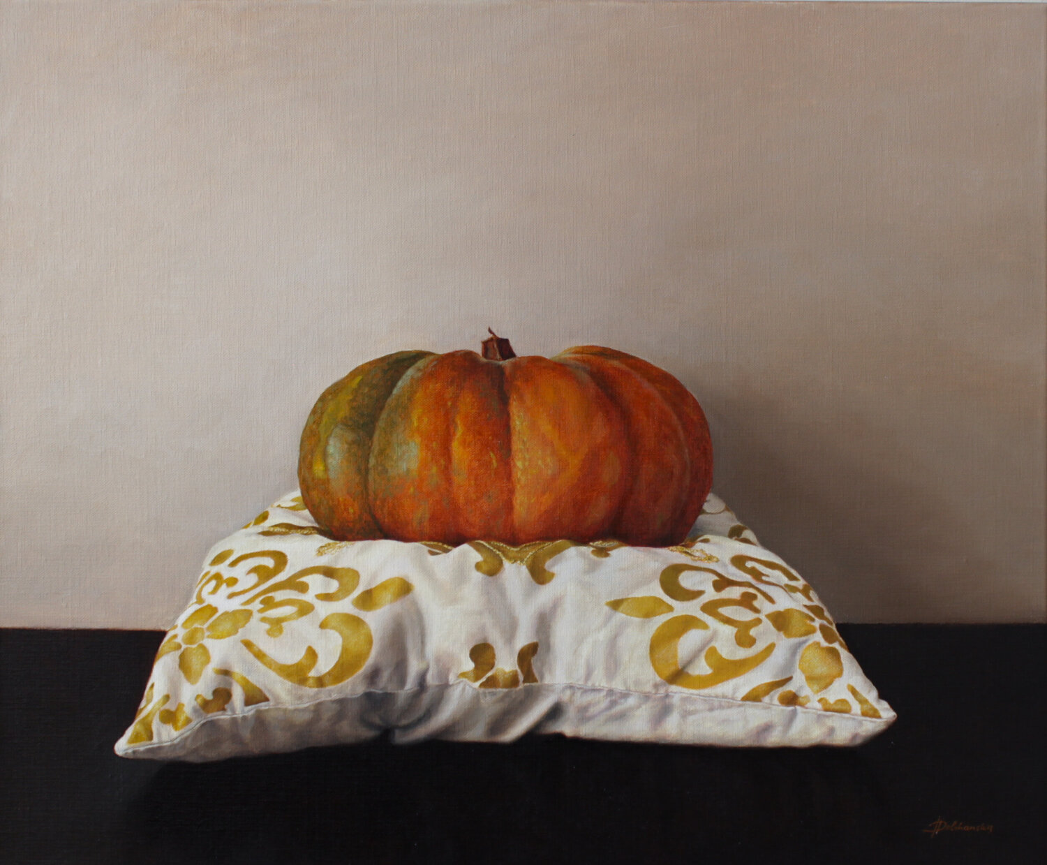 Pumpkin on a Pillow Iryna Dolzhanska Origineel schilderij te koop