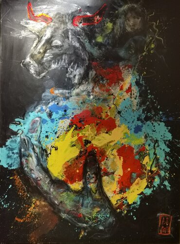 Hommage Klimt - Woman - Europe par Adélaïde Andreu Leferme, Peinture en vente sur Singulart