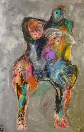 Téthys la mère de géants - Mythology - Mother children van Adélaïde Andreu Leferme, Schilderij te koop op Singulart