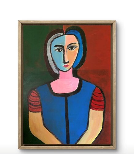 La fille aux cheveux bleus by Claude De Stefano, 絵画 for Sale on Singulart