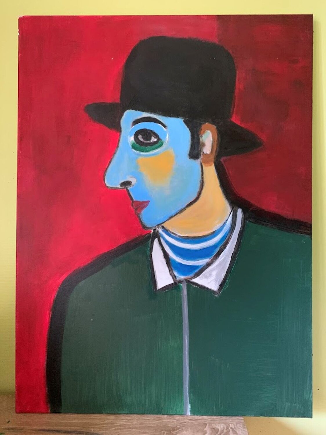 Le chapeau noir Claude De Stefano Original painting for sale