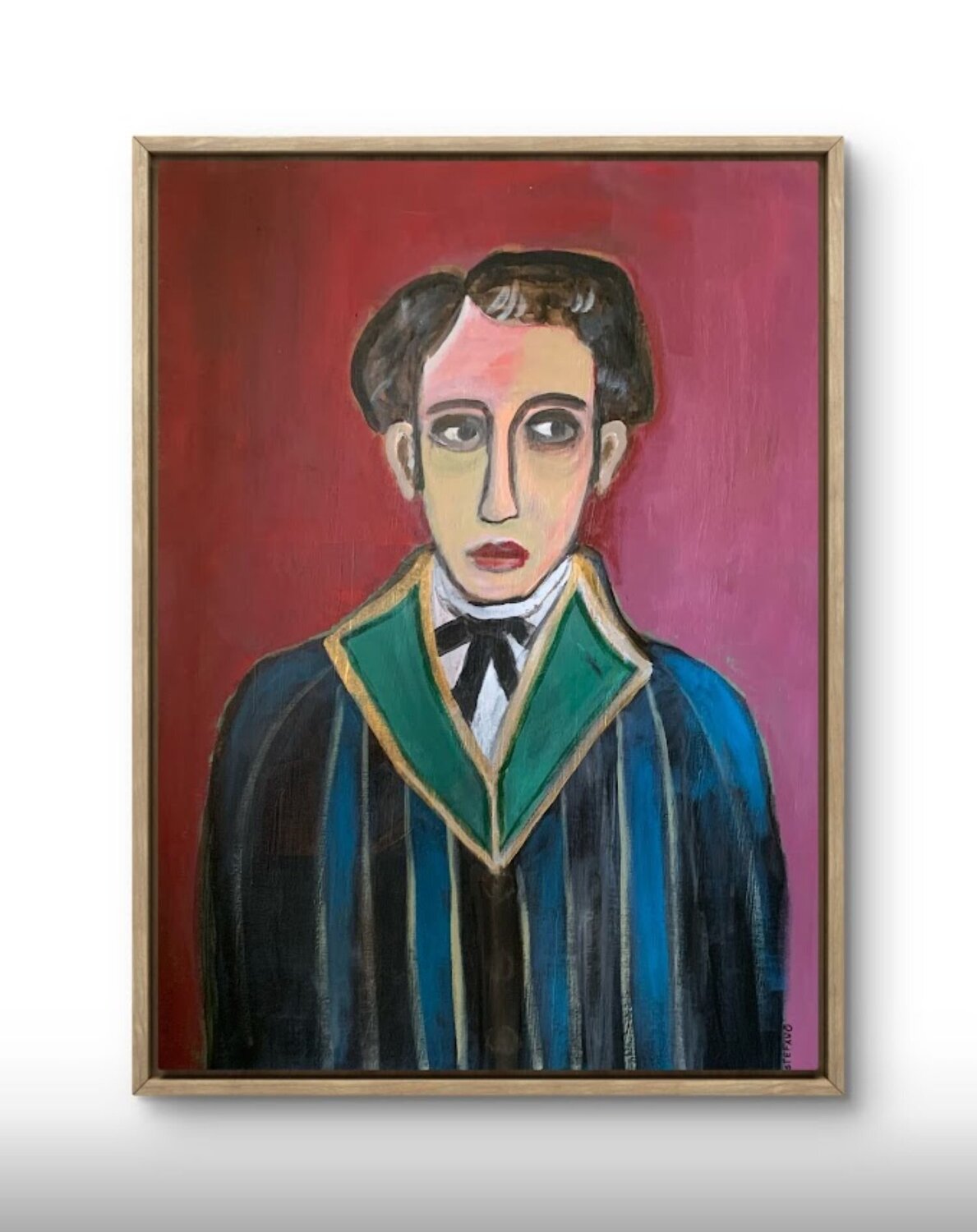 Le surveillant Claude De Stefano Original painting for sale