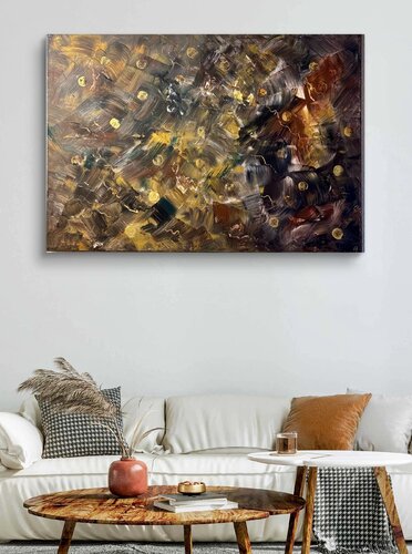 Golden Ember Chaos de Nikoletta Abbasi Katona, Pintura a la venta en Singulart