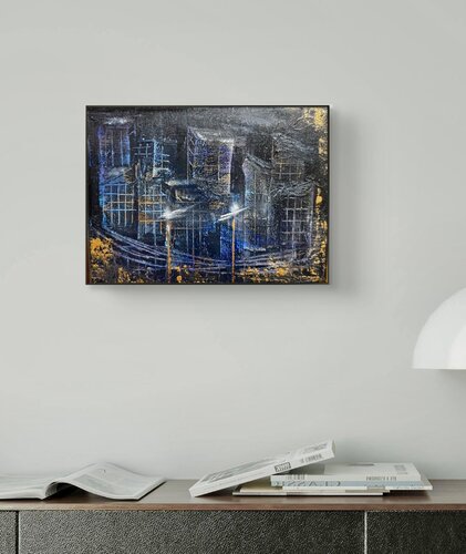 Golden City by Nikoletta Abbasi Katona, Painting for Sale on Singulart
