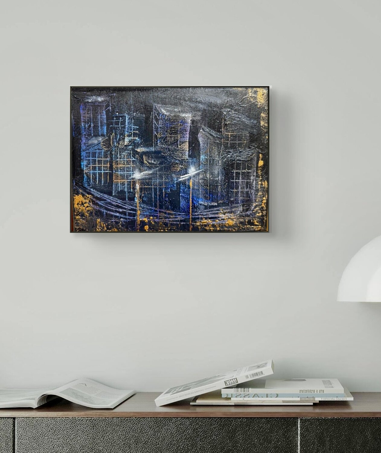 Golden City Nikoletta Abbasi Katona Original painting for sale
