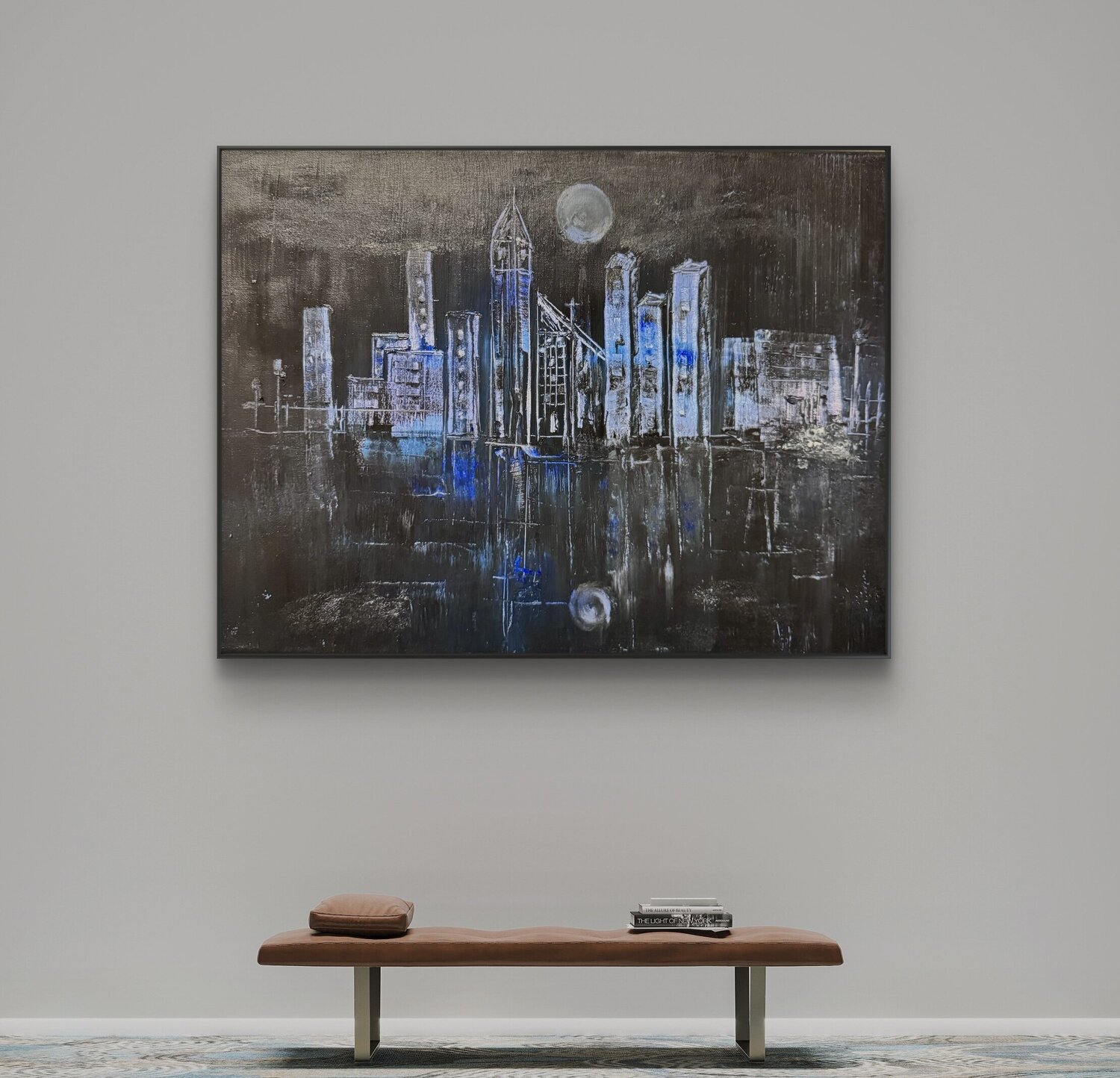 Midnight City Nikoletta Abbasi Katona Original painting for sale