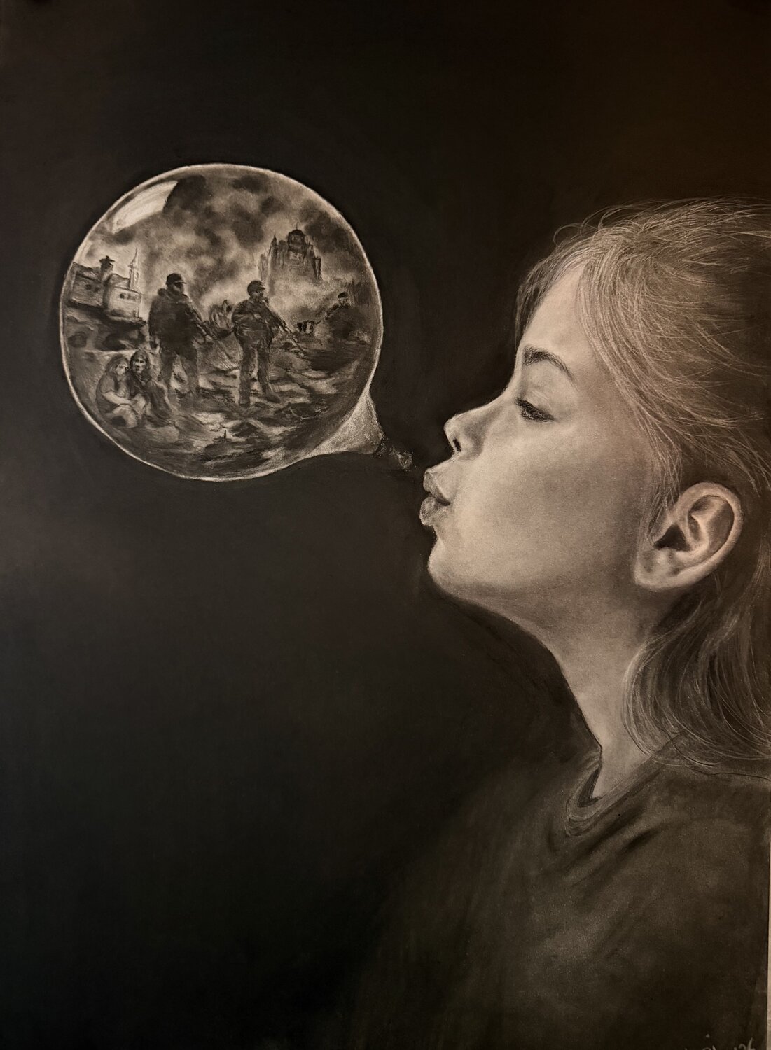 Zerbrechliche Welt Natalie Pirildak Drawing for sale