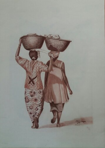 Caminando hacia el rio by Megon Art, Drawing for Sale on Singulart