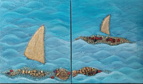 Navegar juntos by Megon Art, Painting for Sale on Singulart