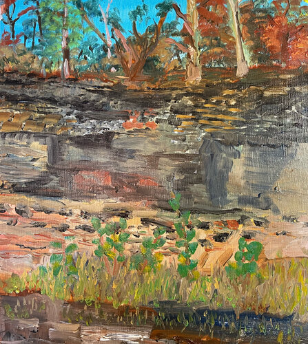 Fall Creek Plein air by Michael Escott, 絵画 for Sale on Singulart