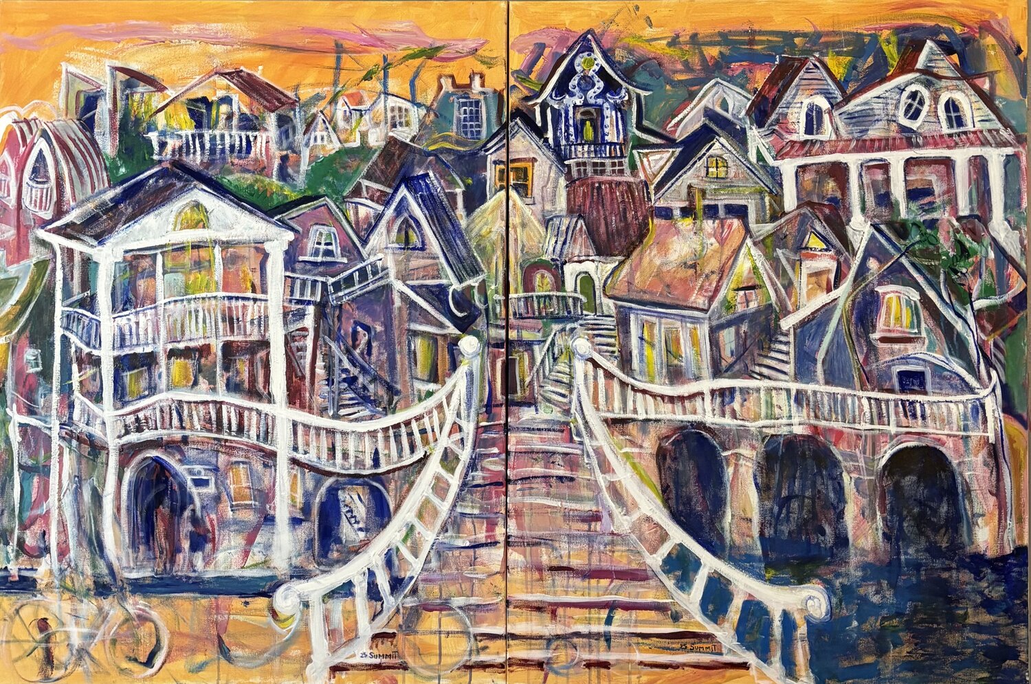 Stairway to Home JONATHAN SUMMIT Peinture originale à vendre