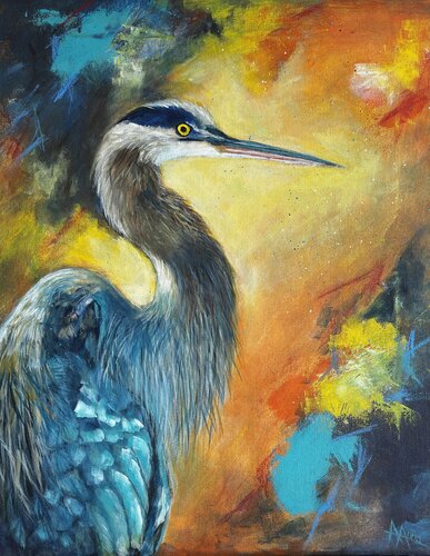 Feathers of colour by Anna Antonini, 絵画 for Sale on Singulart