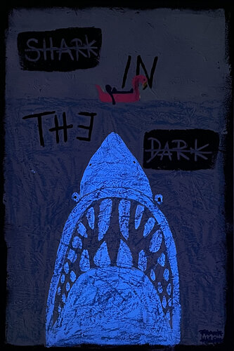 SHARK IN THE DARK van Frank Willems, Schilderij te koop op Singulart