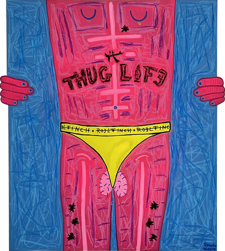 ART REVEAL #1 – THUG LIFE van Frank Willems, Schilderij te koop op Singulart