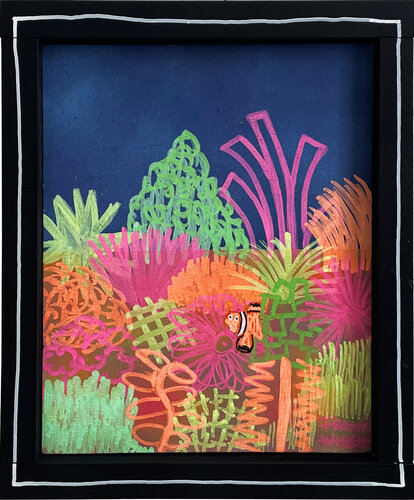 CORAL – Black Frame Vertical by Frank Willems, Painting for Sale on Singulart