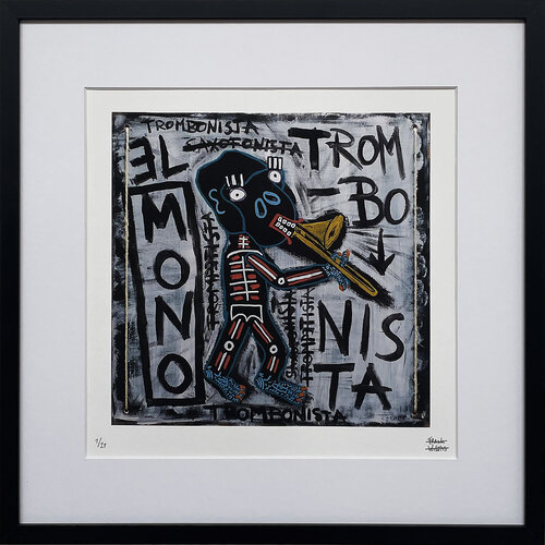 Limited Edt. Art Print – EL MONO TROMBONISTA de Frank Willems, Impresión a la venta en Singulart