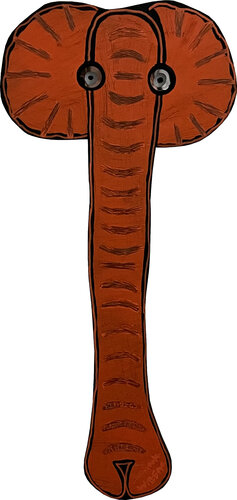 THERE IS AN ORANGE ELEPHANT IN THE ROOM di Frank Willems, Pittura in vendita su Singulart