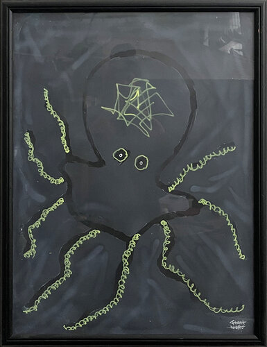 GLASS OCTOPUS (FRAMED) – LUMINOUS DEPTHS van Frank Willems, Schilderij te koop op Singulart