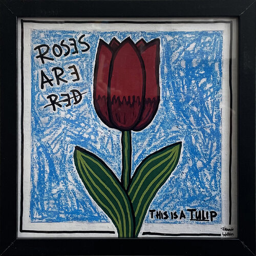 Limited Edt. Art Print – ROSES ARE RED / THIS IS A TULIP (RED) di Frank Willems, Stampa in vendita su Singulart