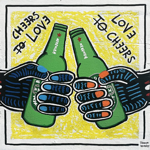 CHEERS TO LOVE / LOVE TO CHEERS (Heineken Bottle) di Frank Willems, Pittura in vendita su Singulart