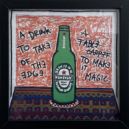 Limited Edt. Art Print – MAGIC TABLE CARPET (Heineken Bottle) by Frank Willems, Print for Sale on Singulart