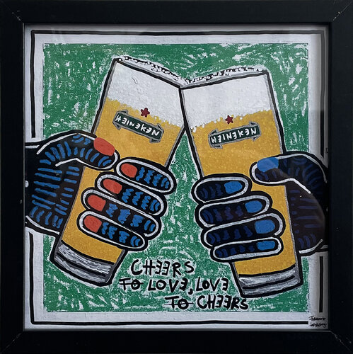 Limited Edt. Art Print – CHEERS TO LOVE / LOVE TO CHEERS (Heineken Glass) by Frank Willems, Print for Sale on Singulart