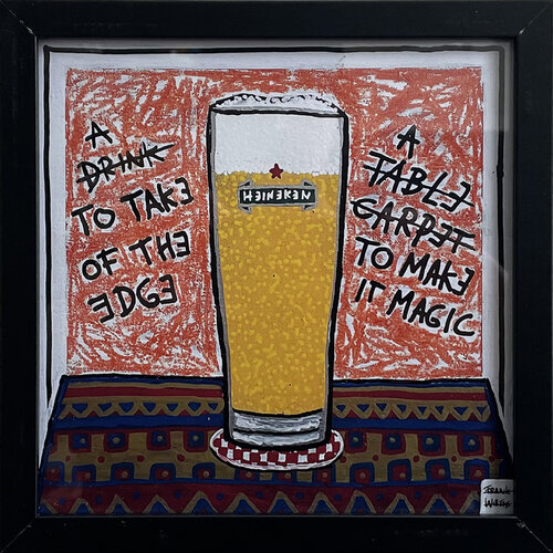 Limited Edt. Art Print – MAGIC TABLE CARPET (Heineken Glass) von Frank Willems, Druck kaufen auf Singulart