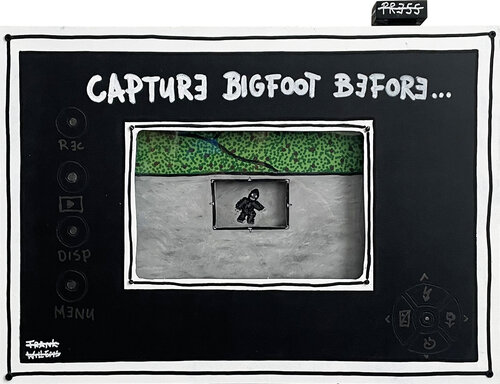 CAPTURE BIGFOOT BEFORE YOU MISS YOUR CHANCE von Frank Willems, Malerei kaufen auf Singulart