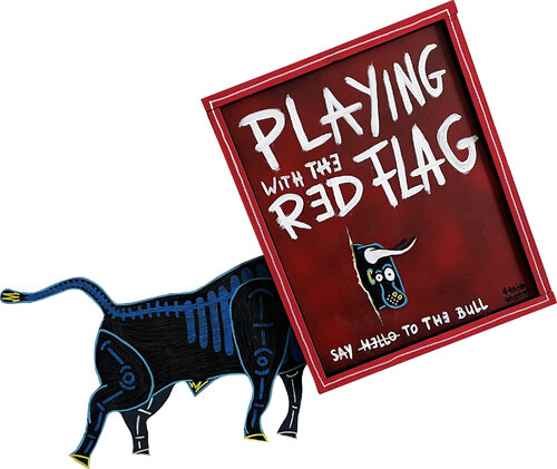 PLAYING WITH THE RED FLAG #4 by Frank Willems, Painting for Sale on Singulart