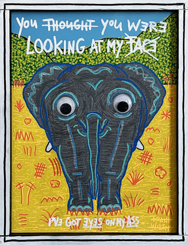 EYES ON MY ASS – WHITE FRAME by Frank Willems, Painting for Sale on Singulart