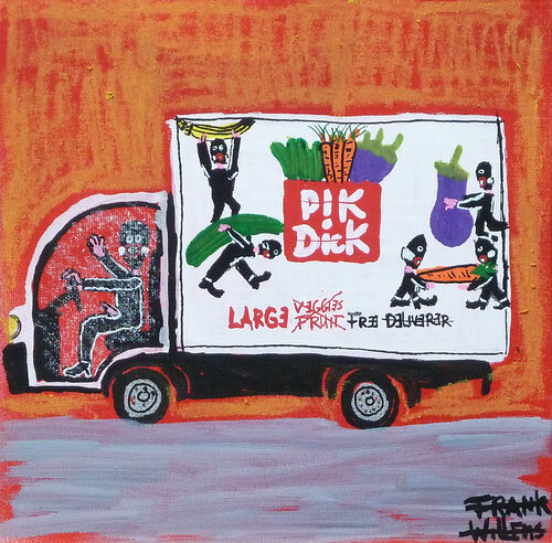 LARGE VEGGIES AND FRUIT – FREE DELIVERER di Frank Willems, Pittura in vendita su Singulart