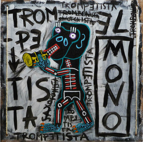 EL MONO TROMPETISTA di Frank Willems, Pittura in vendita su Singulart