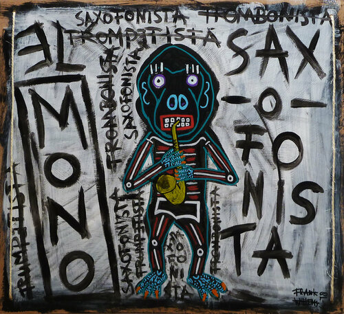 EL MONO SAXOFONISTA di Frank Willems, Pittura in vendita su Singulart