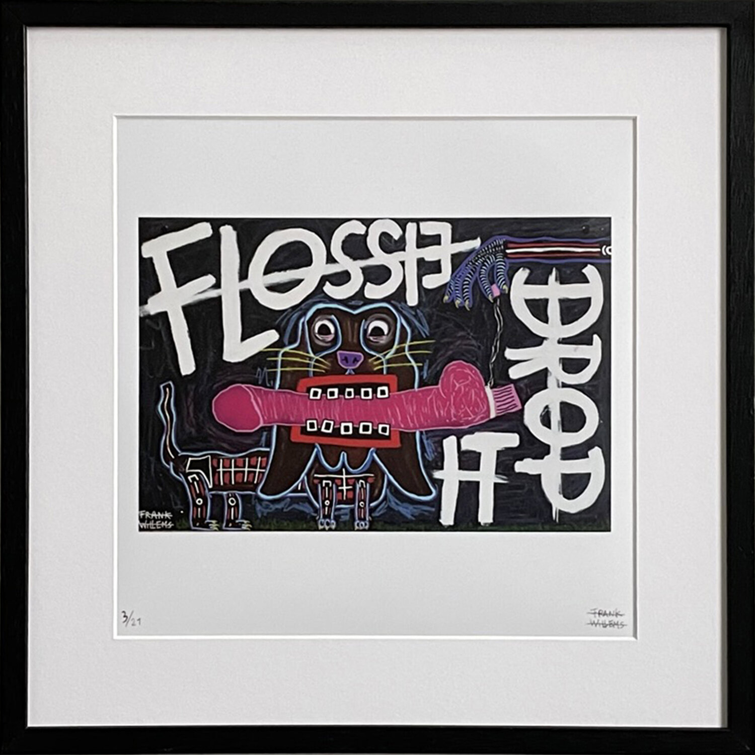 Limited Edt. Art Print – FLOSSIE, DROP IT! by Frank Willems. Frank Willems Stampa in vendita