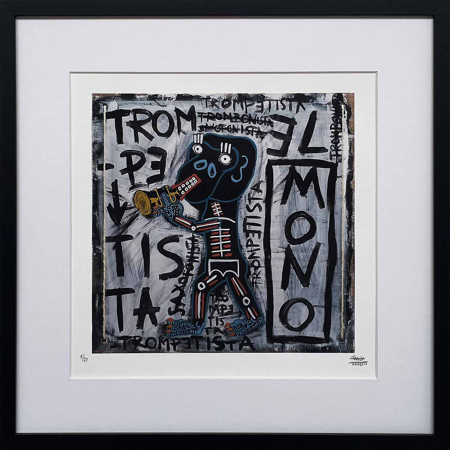 Limited Edt. Art Print – EL MONO TROMPETISTA Frank Willems Druck zu verkaufen
