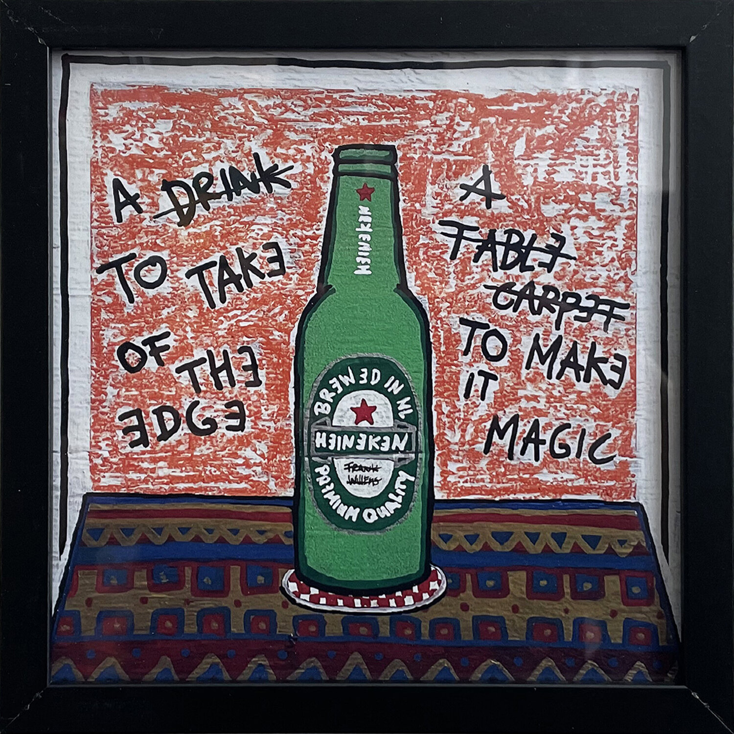 Limited Edt. Art Print – MAGIC TABLE CARPET (Heineken Bottle) Frank Willems Druck zu verkaufen