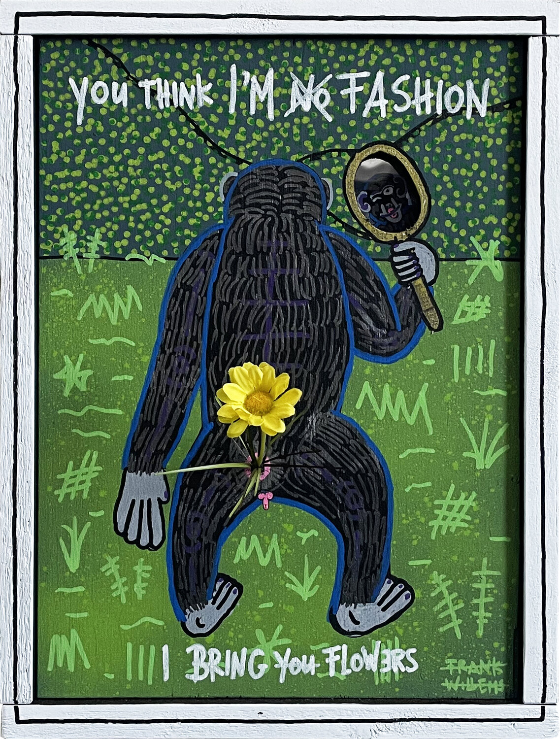 YOU THINK I’M NO FASHION – White M Frank Willems Originalgemälde zu verkaufen