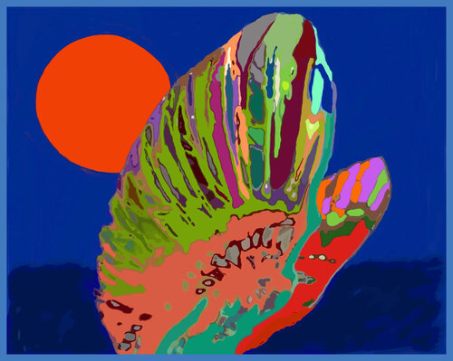 Butterfly and Sunset by Fayina Yerenburh, Painting for Sale on Singulart