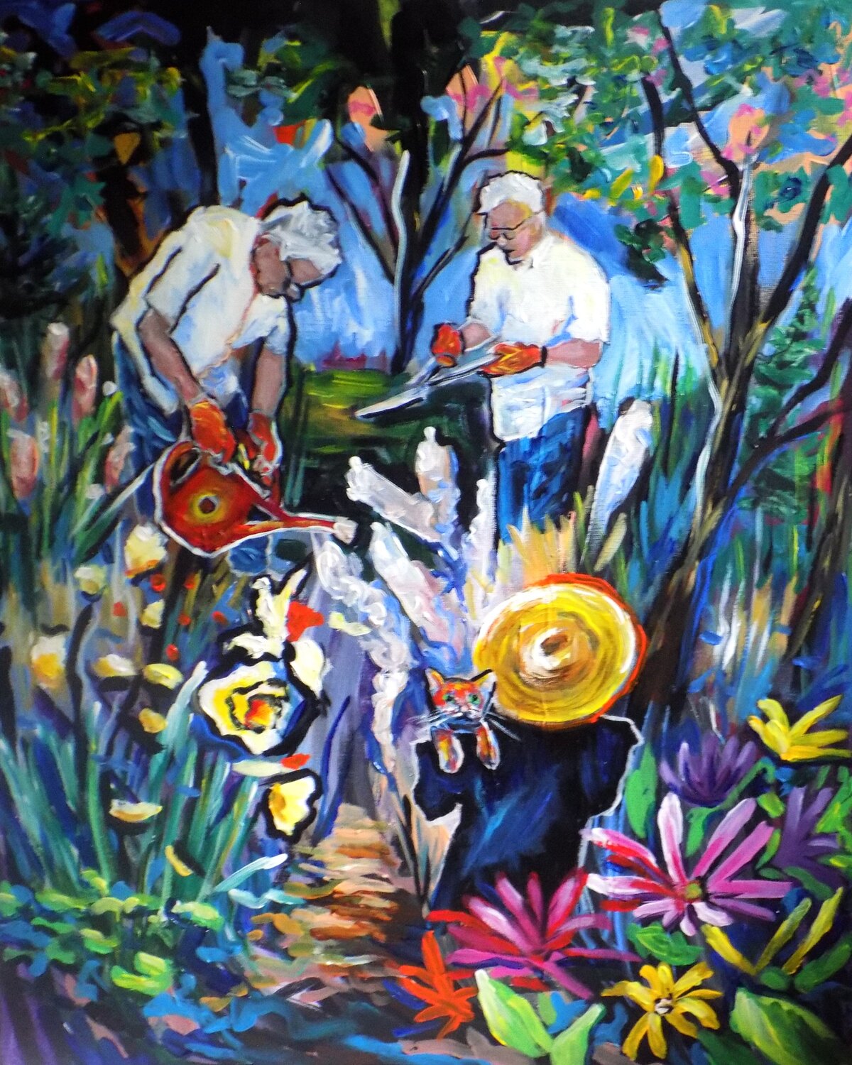 Tending the Garden Tara Stephanos Original painting for sale
