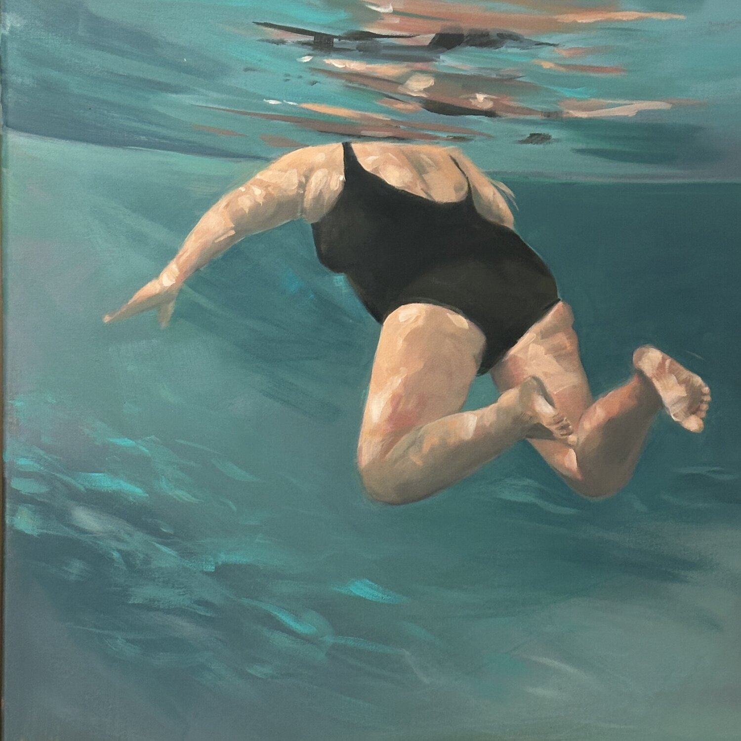 My daily swim Nicole S. Pousset Peinture originale à vendre