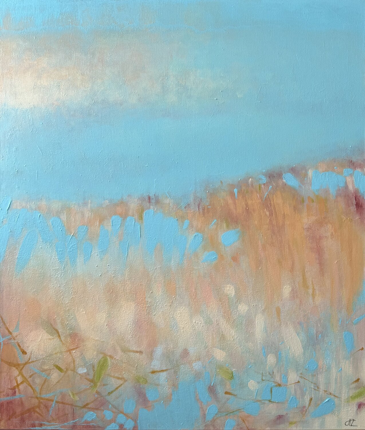 “Gentle Horizon”/ Series “Color and Silence” Helen Zuskina Originalgemälde zu verkaufen