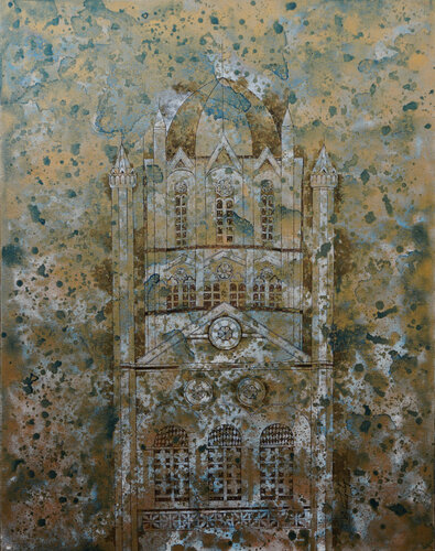 GOLDEN TOWER de Suresh Gulage, Pintura a la venta en Singulart