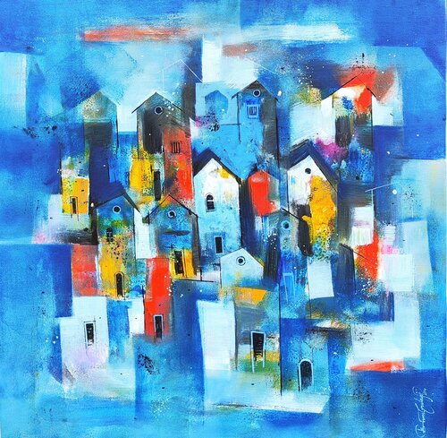Indian Village de Suresh Gulage, Pintura a la venta en Singulart