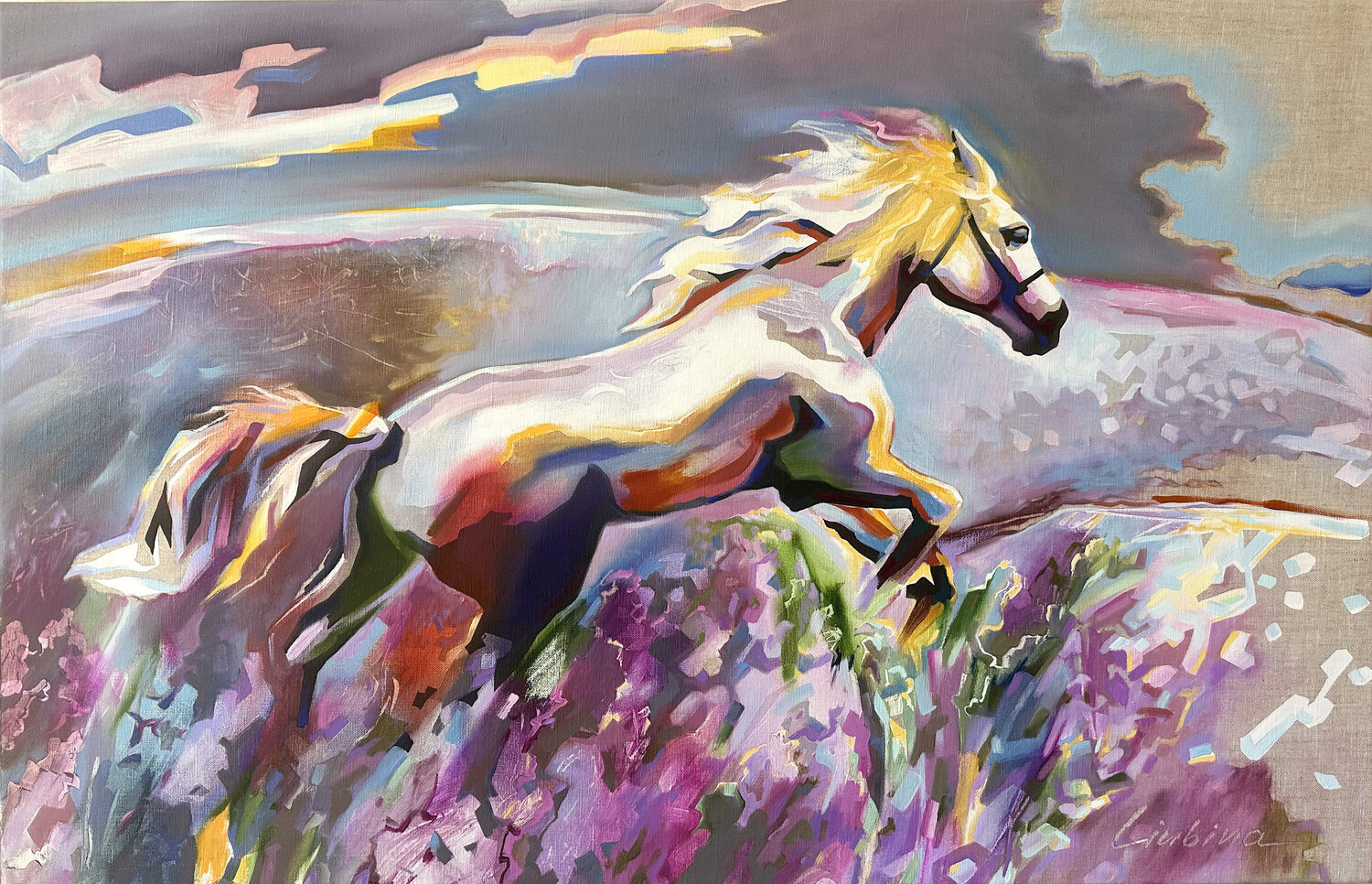 Running Horse Julia Liubina Pintura original en venta