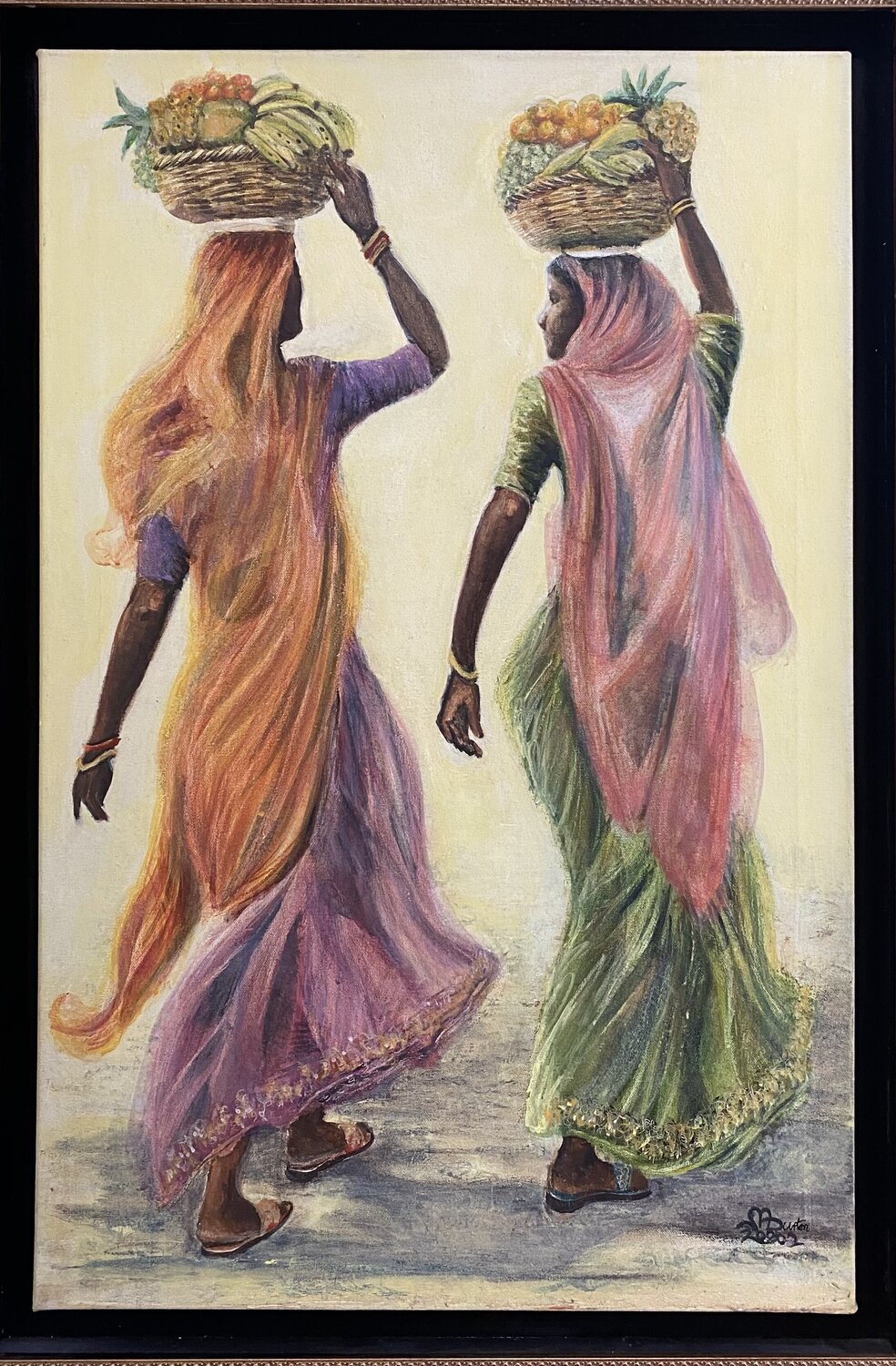 Fruit Sellers MaryAnn Burton Original painting for sale