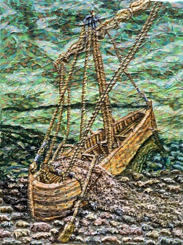 Peter's fishing boat by Stephen Vattimo, Painting for Sale on Singulart