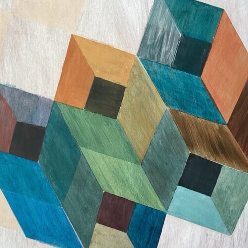 Cubist Landscape 1 di Norah Kennedy, Pittura in vendita su Singulart