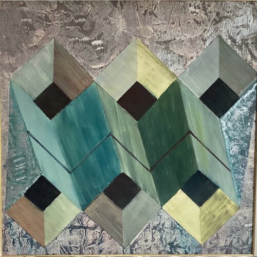 Verdant stacked Logic van Norah Kennedy, Schilderij te koop op Singulart